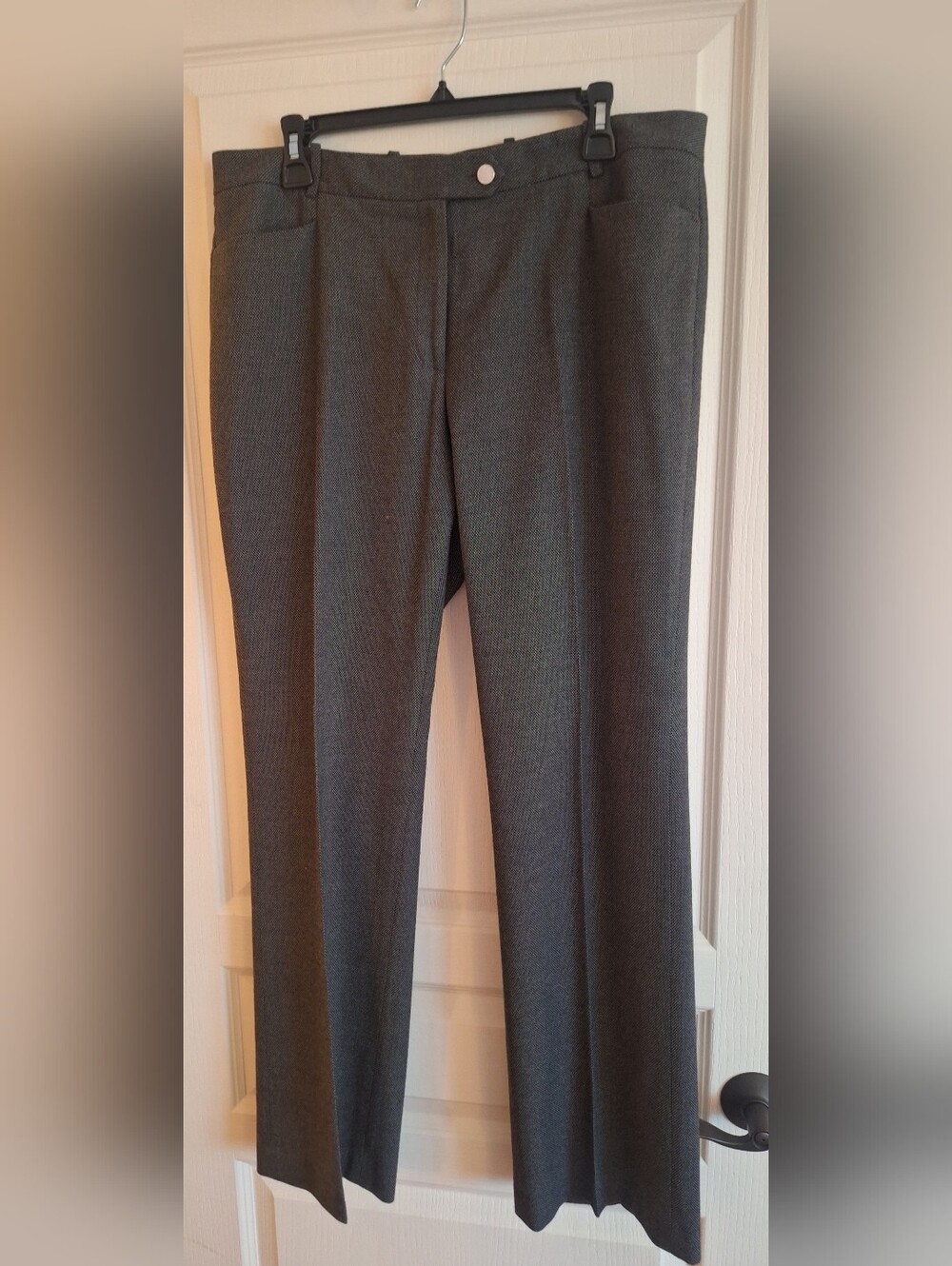 Calvin Klein Women's Gray And Black Pattern Dress Trousers